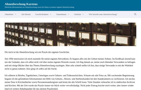 Vorschau von www.andreas-karstens.de, Ahnenforschung Andreas Karstens