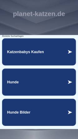 Vorschau der mobilen Webseite www.planet-katzen.de, Katzenschutzbund e.V.