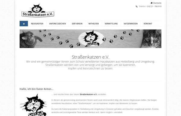 Vorschau von www.strassenkatzen.de, Straßenkatzen e.V.