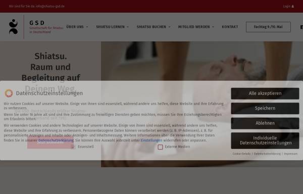 Vorschau von www.shiatsu-gsd.de, GSD - Gesellschaft für Shiatsu in Deutschland