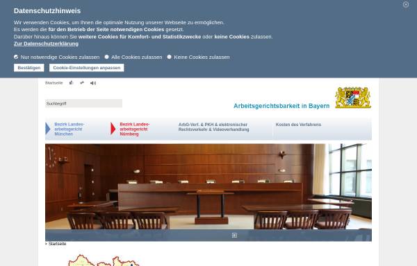 Vorschau von www.arbg.bayern.de, Arbeitsgerichtsbarkeit in Bayern