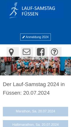 Vorschau der mobilen Webseite www.koenigludwigmarathon.de, Füssener König-Ludwig-Marathon