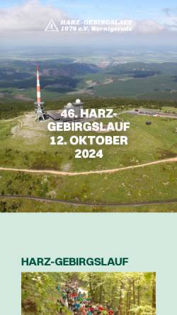 Vorschau der mobilen Webseite www.harz-gebirgslauf.de, Harz-Gebirgslauf