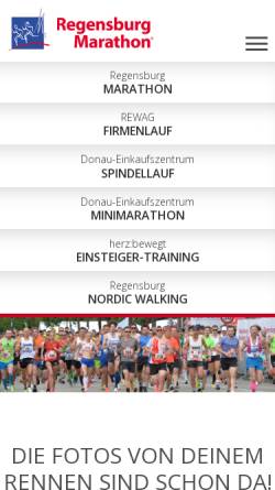 Vorschau der mobilen Webseite www.regensburg-marathon.de, Regensburg Marathon