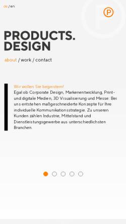 Vorschau der mobilen Webseite www.productsdesign.com, Productsdesign - Stefan Wulf und Martin Loskyll GbR