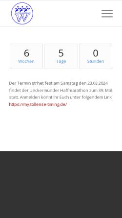 Vorschau der mobilen Webseite www.haffmarathon.de, Ueckermünder Haffmarathon