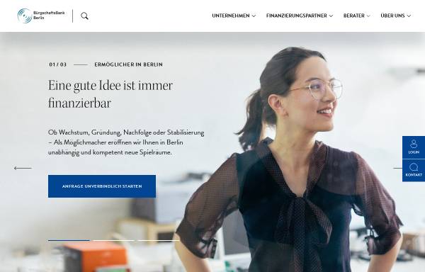Vorschau von www.buergschaftsbank-berlin.de, BBB Bürgschaftsbank zu Berlin - Brandenburg GmbH