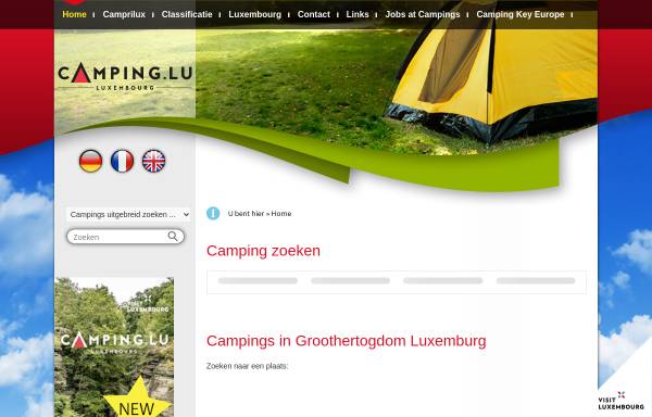Vorschau von www.camping.lu, Campingführer