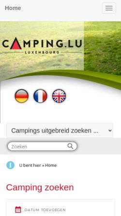 Vorschau der mobilen Webseite www.camping.lu, Campingführer