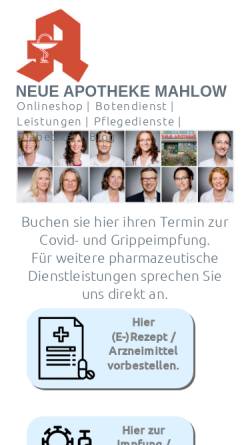Vorschau der mobilen Webseite neue-apotheke-mahlow.de, Neue Apotheke Mahlow
