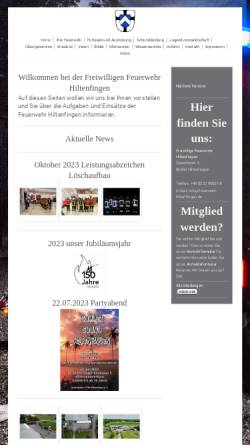 Vorschau der mobilen Webseite www.feuerwehr-hiltenfingen.de, Freiwillige Feuerwehr