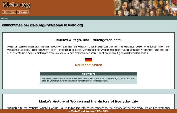 Vorschau von www.kleio.org, Maikes Frauen- und Alltagsgeschichte