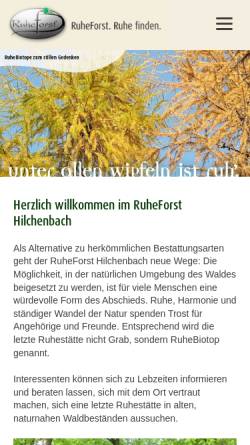 Vorschau der mobilen Webseite hilchenbacher-ruheforst.de, RuheForst GmbH