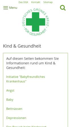 Vorschau der mobilen Webseite dgk.de, DGK: Kind und Gesundheit