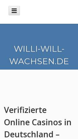 Vorschau der mobilen Webseite www.willi-will-wachsen.de, Willi will wachsen