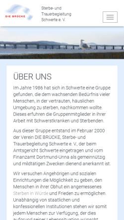 Vorschau der mobilen Webseite www.diebruecke.net, Die Brücke Sterbe- und Trauerbegleitung Schwerte e. V.