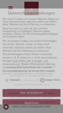 Vorschau der mobilen Webseite www.omega-ev.de, Ehrenamtliche Sterbebegleitung OMEGA eV