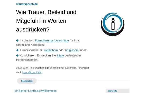 Vorschau von www.trauerspruch.de, trauerspruch.de
