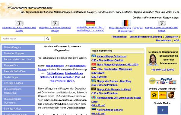 Vorschau von www.fahnenversand.de, Fahnenversand Nicolai Karcher