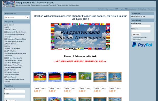 Vorschau von www.flaggen-fahnen-online.de, Flaggenversand, Inh. Ingrid Brümmer