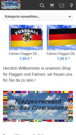 Vorschau der mobilen Webseite www.flaggen-fahnen-online.de, Flaggenversand, Inh. Ingrid Brümmer