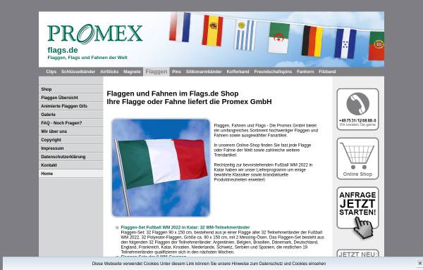 Vorschau von www.flags.de, Promex GmbH