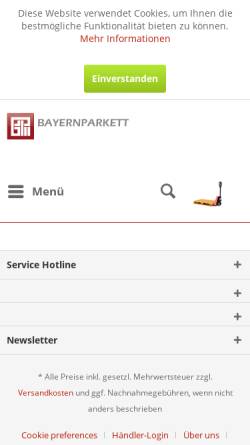 Vorschau der mobilen Webseite www.bayernparkett.com, Bayernparkett, Inh. Martin Gruber