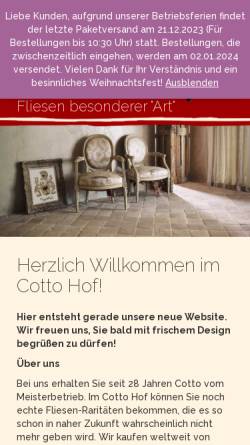 Vorschau der mobilen Webseite www.cottohof.de, Cottohof Terracotta und Cotto-Fliesen