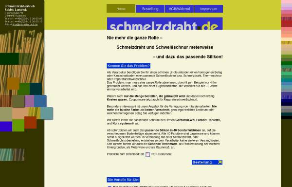 Vorschau von www.schmelzdraht.de, Jörg Langholz, Raumausstattung