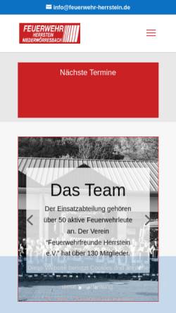 Vorschau der mobilen Webseite www.feuerwehr-herrstein.de, Feuerwehr Herrstein