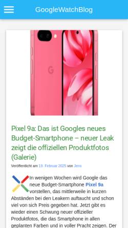 Vorschau der mobilen Webseite www.googlewatchblog.de, GoogleWatchBlog