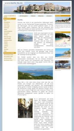 Vorschau der mobilen Webseite korfu-4u.de, Die Insel Korfu im Ionischem Meer