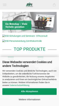 Vorschau der mobilen Webseite www.dpv-elektronik.de, DPV Elektronik-Service GmbH