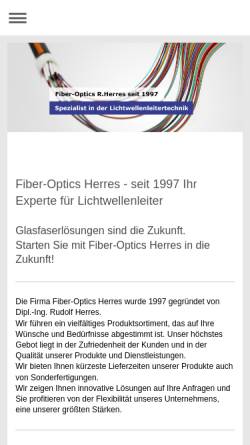 Vorschau der mobilen Webseite www.fiber-optics.de, Fiber-Optics, Inh. Dipl.-Ing. Rudolf Herres