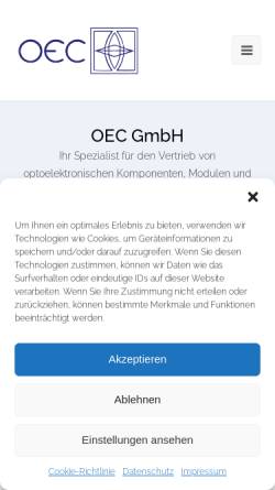 Vorschau der mobilen Webseite www.oec-gmbh.de, Opto Electronic Components GmbH