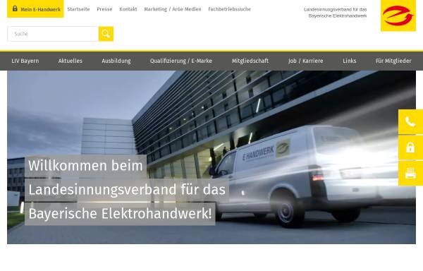 Vorschau von www.elektroverband-bayern.de, Innungsverband Elektrotechnik und Informationstechnik Bayern