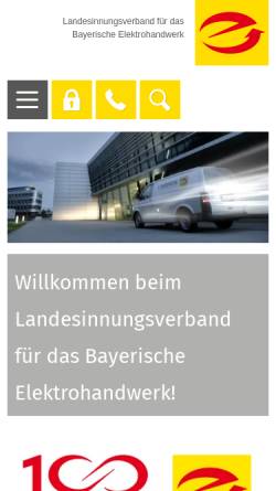 Vorschau der mobilen Webseite www.elektroverband-bayern.de, Innungsverband Elektrotechnik und Informationstechnik Bayern