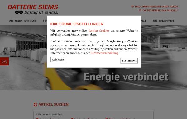 Vorschau von www.batterie-siems.de, Batterie Siems GmbH & Co. KG