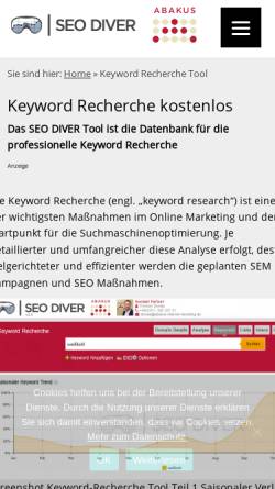 Vorschau der mobilen Webseite www.keyword-datenbank.de, Keyword Datenbank - Certo IT Solutions & Training GmbH