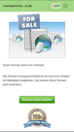 Vorschau der mobilen Webseite www.monogrammstickerei.de, Monogrammstickerei Hellingrath
