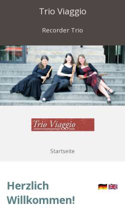 Vorschau der mobilen Webseite www.trio-viaggio.de, Trio Viaggio