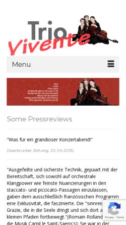 Vorschau der mobilen Webseite www.trio-vivente.de, Trio Vivente
