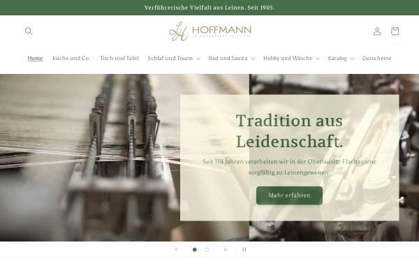 Vorschau von leinenweberei-hoffmann.de, Leinenweberei Hoffmann GmbH & Co. KG