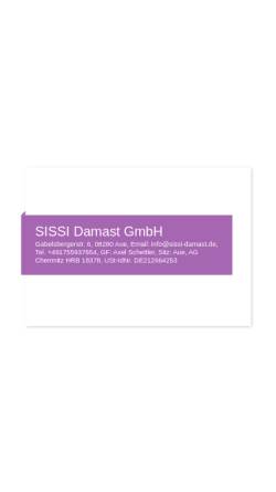 Vorschau der mobilen Webseite www.sissi-damast.de, Sissi Damast GmbH