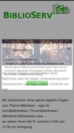 Vorschau der mobilen Webseite www.biblioserv.de, Biblioserv