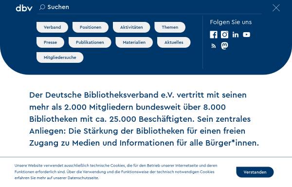 Vorschau von www.bibliotheksverband.de, Deutscher Bibliotheksverband e.V.