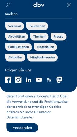 Vorschau der mobilen Webseite www.bibliotheksverband.de, Deutscher Bibliotheksverband e.V.