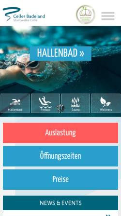 Vorschau der mobilen Webseite www.celler-badeland.de, Celler Badeland