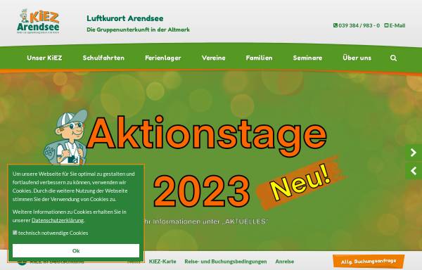 Vorschau von www.kiez-arendsee.de, Kinder- und Jugenderholungszentrum Arendsee