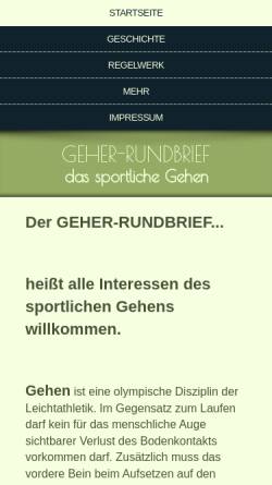 Vorschau der mobilen Webseite www.geher-rundbrief.de, Geher Rundbrief